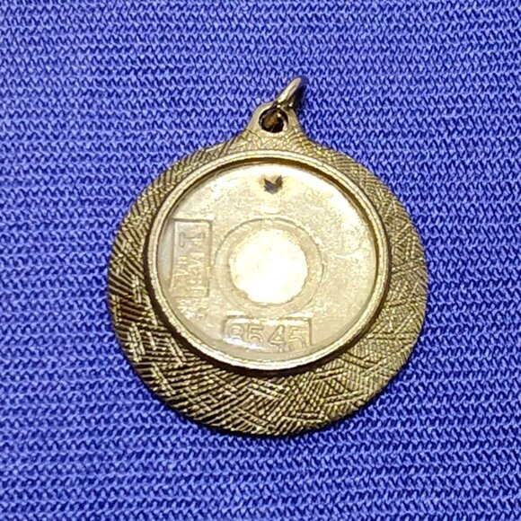 Pendant Picture Frame & Clear Insert For Necklace 1 A-S NYC 8545 Gold Tone VTG - Picture 3 of 5